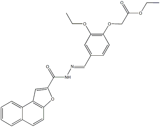 ethyl {2-ethoxy-4-[2-(naphtho[2,1-b]furan-2-ylcarbonyl)carbohydrazonoyl]phenoxy}acetate Struktur