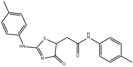 N-(4-methylphenyl)-2-{2-[(4-methylphenyl)imino]-4-oxo-1,3-thiazolidin-5-yl}acetamide Struktur