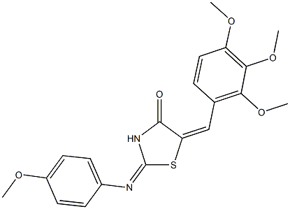 2-[(4-methoxyphenyl)imino]-5-(2,3,4-trimethoxybenzylidene)-1,3-thiazolidin-4-one Struktur