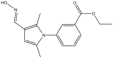 ethyl 3-{3-[(hydroxyimino)methyl]-2,5-dimethyl-1H-pyrrol-1-yl}benzoate Struktur