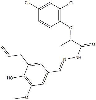 N'-(3-allyl-4-hydroxy-5-methoxybenzylidene)-2-(2,4-dichlorophenoxy)propanohydrazide Struktur