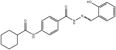 N-(4-{[2-(2-hydroxybenzylidene)hydrazino]carbonyl}phenyl)cyclohexanecarboxamide Struktur