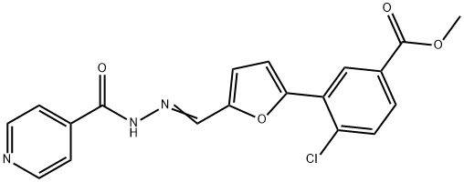 methyl 4-chloro-3-[5-(2-isonicotinoylcarbohydrazonoyl)-2-furyl]benzoate Struktur