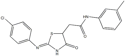 2-{2-[(4-chlorophenyl)imino]-4-oxo-1,3-thiazolidin-5-yl}-N-(3-methylphenyl)acetamide Struktur