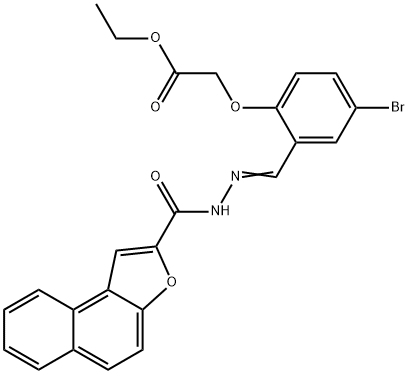 ethyl {4-bromo-2-[2-(naphtho[2,1-b]furan-2-ylcarbonyl)carbohydrazonoyl]phenoxy}acetate Struktur