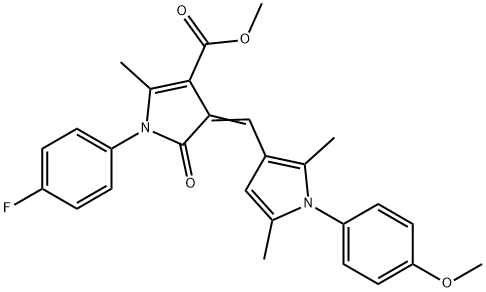 methyl 1-(4-fluorophenyl)-4-{[1-(4-methoxyphenyl)-2,5-dimethyl-1H-pyrrol-3-yl]methylene}-2-methyl-5-oxo-4,5-dihydro-1H-pyrrole-3-carboxylate Struktur