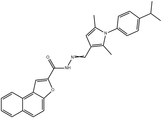 N'-{[1-(4-isopropylphenyl)-2,5-dimethyl-1H-pyrrol-3-yl]methylene}naphtho[2,1-b]furan-2-carbohydrazide Struktur