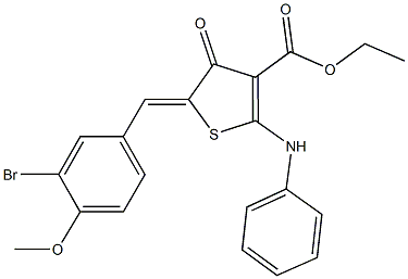 ethyl 2-anilino-5-(3-bromo-4-methoxybenzylidene)-4-oxo-4,5-dihydro-3-thiophenecarboxylate Struktur