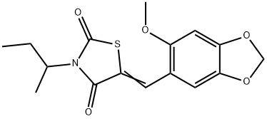 3-sec-butyl-5-[(6-methoxy-1,3-benzodioxol-5-yl)methylene]-1,3-thiazolidine-2,4-dione Struktur