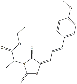 ethyl 2-{5-[3-(4-methoxyphenyl)-2-propenylidene]-2,4-dioxo-1,3-thiazolidin-3-yl}propanoate Struktur