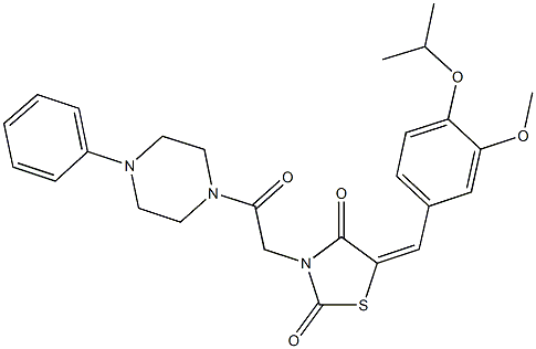 5-(4-isopropoxy-3-methoxybenzylidene)-3-[2-oxo-2-(4-phenyl-1-piperazinyl)ethyl]-1,3-thiazolidine-2,4-dione Struktur