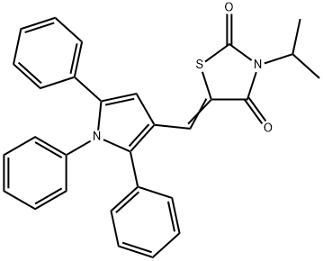 3-isopropyl-5-[(1,2,5-triphenyl-1H-pyrrol-3-yl)methylene]-1,3-thiazolidine-2,4-dione Struktur