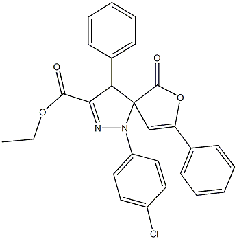 ethyl 1-(4-chlorophenyl)-6-oxo-4,8-diphenyl-7-oxa-1,2-diazaspiro[4.4]nona-2,8-diene-3-carboxylate Struktur