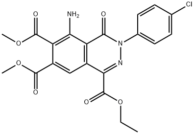 1-ethyl 6,7-dimethyl 5-amino-3-(4-chlorophenyl)-4-oxo-3,4-dihydro-1,6,7-phthalazinetricarboxylate Struktur