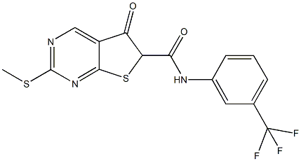 2-(methylsulfanyl)-5-oxo-N-[3-(trifluoromethyl)phenyl]-5,6-dihydrothieno[2,3-d]pyrimidine-6-carboxamide Struktur