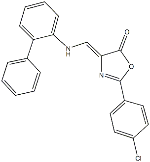 4-[([1,1'-biphenyl]-2-ylamino)methylene]-2-(4-chlorophenyl)-1,3-oxazol-5(4H)-one Struktur