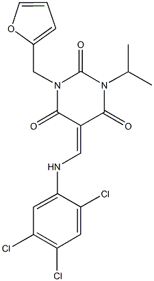 1-(2-furylmethyl)-3-isopropyl-5-[(2,4,5-trichloroanilino)methylene]-2,4,6(1H,3H,5H)-pyrimidinetrione Struktur