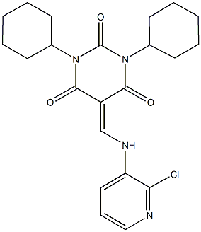 5-{[(2-chloropyridin-3-yl)amino]methylene}-1,3-dicyclohexylpyrimidine-2,4,6(1H,3H,5H)-trione Struktur