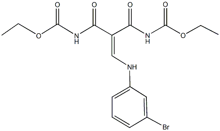 ethyl 3-(3-bromoanilino)-2-{[(ethoxycarbonyl)amino]carbonyl}acryloylcarbamate Struktur