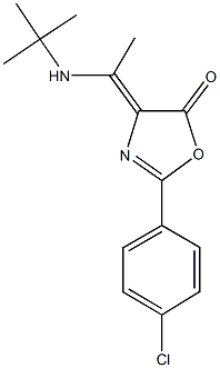 4-[1-(tert-butylamino)ethylidene]-2-(4-chlorophenyl)-1,3-oxazol-5(4H)-one Struktur