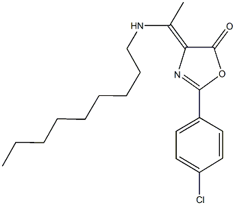 2-(4-chlorophenyl)-4-[1-(nonylamino)ethylidene]-1,3-oxazol-5(4H)-one Struktur