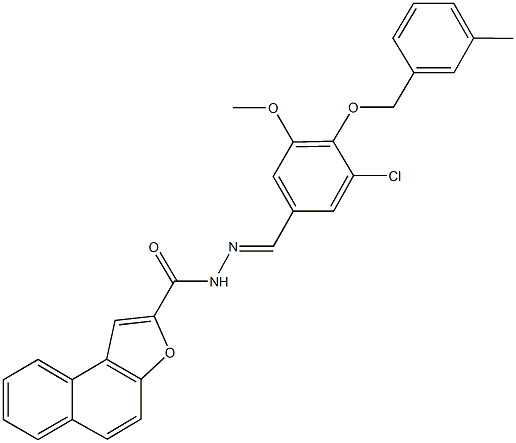 N'-{3-chloro-5-methoxy-4-[(3-methylbenzyl)oxy]benzylidene}naphtho[2,1-b]furan-2-carbohydrazide Struktur