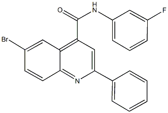 6-bromo-N-(3-fluorophenyl)-2-phenyl-4-quinolinecarboxamide Struktur