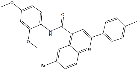 6-bromo-N-(2,4-dimethoxyphenyl)-2-(4-methylphenyl)-4-quinolinecarboxamide Struktur