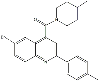 6-bromo-2-(4-methylphenyl)-4-[(4-methyl-1-piperidinyl)carbonyl]quinoline Struktur