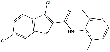 3,6-dichloro-N-(2,6-dimethylphenyl)-1-benzothiophene-2-carboxamide Struktur