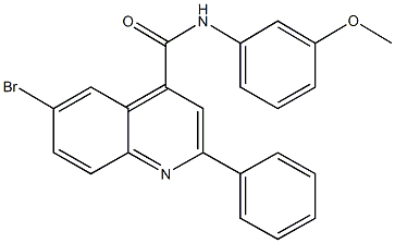 6-bromo-N-(3-methoxyphenyl)-2-phenyl-4-quinolinecarboxamide Struktur