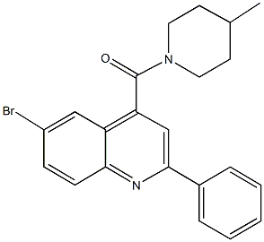 6-bromo-4-[(4-methyl-1-piperidinyl)carbonyl]-2-phenylquinoline Struktur