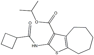 isopropyl 2-[(cyclobutylcarbonyl)amino]-5,6,7,8-tetrahydro-4H-cyclohepta[b]thiophene-3-carboxylate Struktur