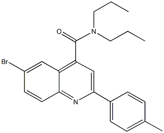 6-bromo-2-(4-methylphenyl)-N,N-dipropyl-4-quinolinecarboxamide Struktur