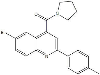 6-bromo-2-(4-methylphenyl)-4-(1-pyrrolidinylcarbonyl)quinoline Struktur