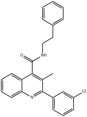 2-(3-chlorophenyl)-3-methyl-N-(2-phenylethyl)-4-quinolinecarboxamide Struktur