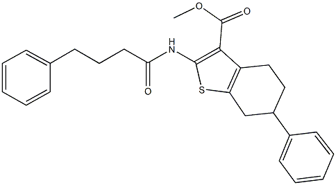 methyl 6-phenyl-2-[(4-phenylbutanoyl)amino]-4,5,6,7-tetrahydro-1-benzothiophene-3-carboxylate Struktur