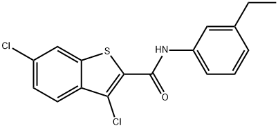 3,6-dichloro-N-(3-ethylphenyl)-1-benzothiophene-2-carboxamide Struktur