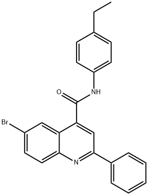 6-bromo-N-(4-ethylphenyl)-2-phenyl-4-quinolinecarboxamide Struktur