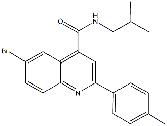 6-bromo-N-isobutyl-2-(4-methylphenyl)-4-quinolinecarboxamide Struktur