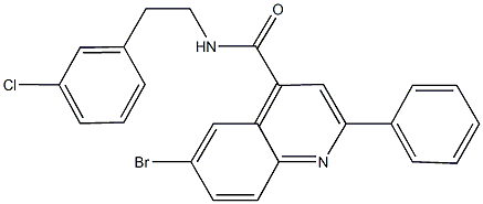 6-bromo-N-[2-(3-chlorophenyl)ethyl]-2-phenyl-4-quinolinecarboxamide Struktur