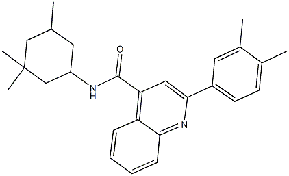 2-(3,4-dimethylphenyl)-N-(3,3,5-trimethylcyclohexyl)quinoline-4-carboxamide Struktur