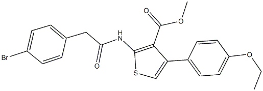 methyl 2-{[(4-bromophenyl)acetyl]amino}-4-(4-ethoxyphenyl)-3-thiophenecarboxylate Struktur