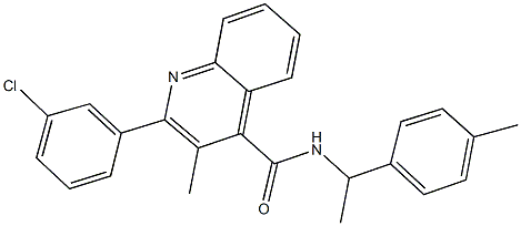 2-(3-chlorophenyl)-3-methyl-N-[1-(4-methylphenyl)ethyl]-4-quinolinecarboxamide Struktur