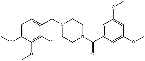 1-(3,5-dimethoxybenzoyl)-4-(2,3,4-trimethoxybenzyl)piperazine Struktur