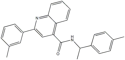 2-(3-methylphenyl)-N-[1-(4-methylphenyl)ethyl]-4-quinolinecarboxamide Struktur