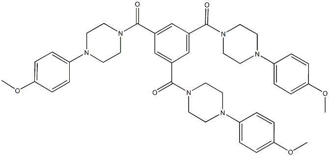 1-(3,5-bis{[4-(4-methoxyphenyl)-1-piperazinyl]carbonyl}benzoyl)-4-(4-methoxyphenyl)piperazine Struktur