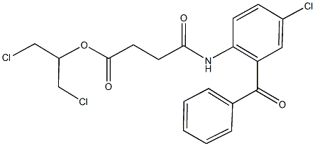 2-chloro-1-(chloromethyl)ethyl 4-(2-benzoyl-4-chloroanilino)-4-oxobutanoate Struktur