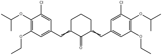 2,6-bis(3-chloro-5-ethoxy-4-isopropoxybenzylidene)cyclohexanone Struktur