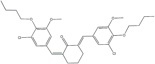 2,6-bis(4-butoxy-3-chloro-5-methoxybenzylidene)cyclohexanone Struktur